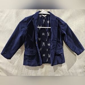 Navy Velvet Blazer Suit Jacket